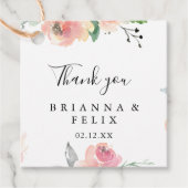 ピンクエレガント赤面フローラ結婚ズ フェイバータグ (正面)