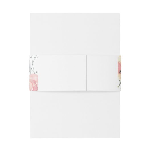 ピンクエレガント赤面フローラ結婚式招待状 招待状ベリーバンド (裏面例)