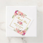 ピンクエレガント赤面フローラ結婚金ゴールドありがとう フェイバータグ (インサイチュ)