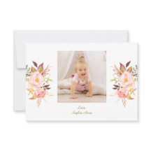 ピンクエレガント赤面フローラ金ゴールドガールフォトバプテスマ