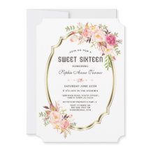 ピンクエレガント赤面フローラ金ゴールドフレーム甘い16