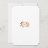 ピンクエレガント赤面フローラ金ゴールドフレーム甘い16 招待状 (裏面)