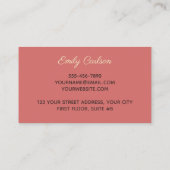 ピンクエレガント赤面大理石アートフェイク金ゴールドグリッターbu 名刺 (裏面)