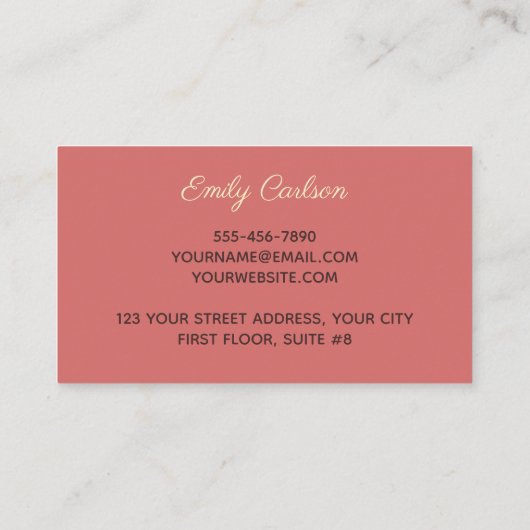 ピンクエレガント赤面大理石アートフェイク金ゴールドグリッターbu 名刺 (裏面)