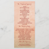 ピンクエレガント赤面水彩結婚式プログラム プログラム (裏面)