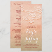 ピンクエレガント赤面水彩結婚式プログラム プログラム (正面/裏面)