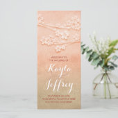 ピンクエレガント赤面水彩結婚式プログラム プログラム (スタンド正面)