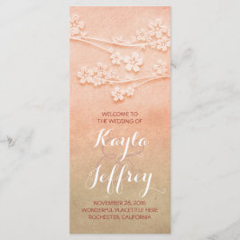 ピンクエレガント赤面水彩結婚式プログラム プログラム