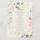 ピンクエレガント赤面水色フローラ結婚ズ 招待状 (裏面)