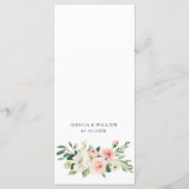 ピンクエレガント赤面花結婚のディナーメニュー メニュー (裏面)