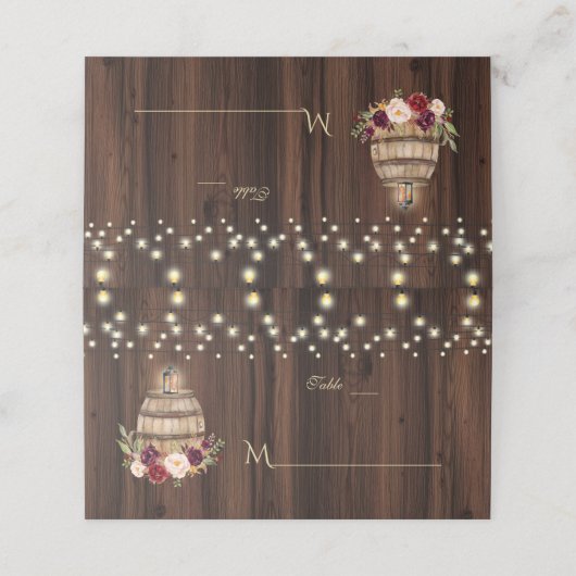 ピンクエレガント赤面花金ゴールド枠テーブル番号 プレイスカード (外部開封)