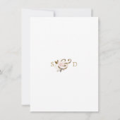 ピンクエレガント赤面金ゴールドフラワーリハーサルディナー 招待状 (裏面)