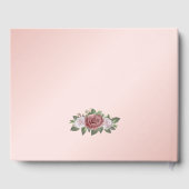 ピンクエレガント赤面金ゴールドフローラブライダルシャワー ゲストブック (裏面)