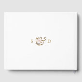 ピンクエレガント赤面金ゴールド花モノグラム結婚ズ ゲストブック (裏面)