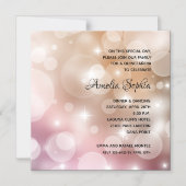 ピンクエレガント赤面《写真》ぼけ味キンセアニラ マグネット招待状 (正面)