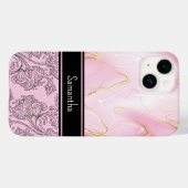 ピンクエレガント金ゴールドアゲートペイズリーモノグラムの Case-Mate iPhoneケース (裏面 (横))