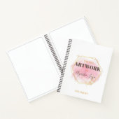 ピンクエレガント金ゴールドアパーソナライズされたーティストSketchbook ノートブック (内部)