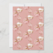 ピンクエレガント金ゴールドオーナメントクリスマスパーティー 招待状 (裏面)