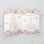 ピンクエレガント金ゴールドキンセアニラテンプレート 招待状 (内部)