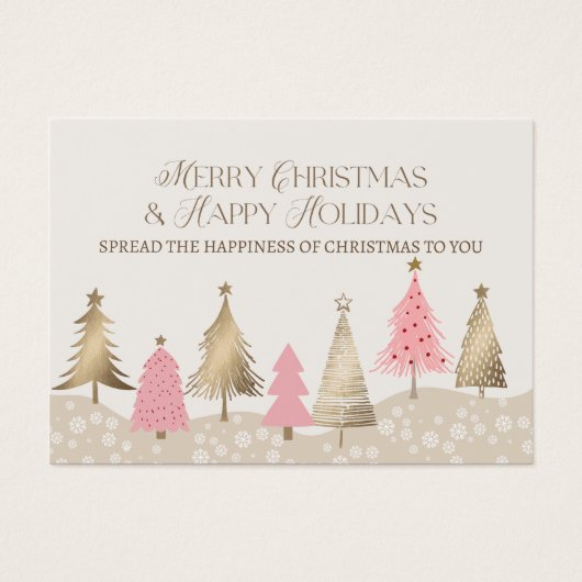 ピンクエレガント金ゴールドクリスマスビジネスサンキュー (正面)