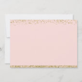 ピンクエレガント金ゴールドクロスガールバプテスマ写真 サンキューカード (裏面)