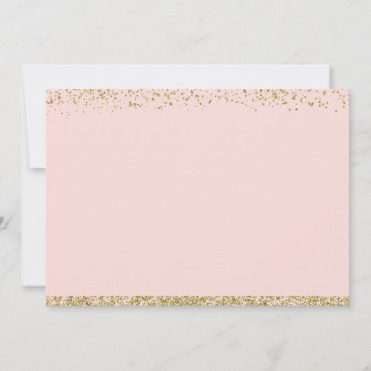 ピンクエレガント金ゴールドクロスガールバプテスマ写真 サンキューカード (裏面)