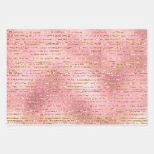 ピンクエレガント金ゴールドグラムラグジュアリー ラッピングペーパーシート (正面3)