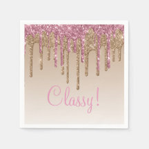 ピンクエレガント金ゴールドグリッターグラムスクリプトオンブガーリーレ