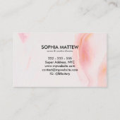 ピンクエレガント金ゴールドグリッターシモダンックマーブルゲート 名刺 (裏面)