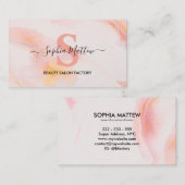 ピンクエレガント金ゴールドグリッターシモダンックマーブルゲート 名刺 (正面/裏面)