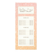 ピンクエレガント金ゴールドグリッタースパークル美しいサロンスパ ラックカード (正面)