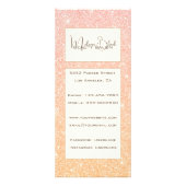 ピンクエレガント金ゴールドグリッタースパークル美しいサロンスパ ラックカード (裏面)