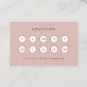 ピンクエレガント金ゴールドグリッターネイルサロンマニキュリスト ロイヤリティカード (裏面)