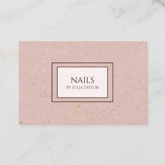 ピンクエレガント金ゴールドグリッターネイルサロンマニキュリスト ロイヤリティカード (正面)