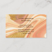 ピンクエレガント金ゴールドグリッターマーブルゲート 名刺 (裏面)
