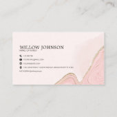 ピンクエレガント金ゴールドグリッターモノグラモダンムマーブル 名刺 (裏面)