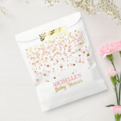 ピンクエレガント金ゴールドグリッター紙吹雪ベビーシャワー フェイバーバッグ (封をした状態)