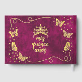 ピンクエレガント金ゴールドバタフライミスカインスキンセアニラ ゲストブック (裏面)