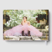 ピンクエレガント金ゴールドフレームキンセアニラ ゲストブック (裏面)