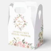 ピンクエレガント金ゴールドフローラガーデンブライダルシャワー フェイバーボックス (オープン)