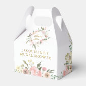 ピンクエレガント金ゴールドフローラガーデンブライダルシャワー フェイバーボックス (正面サイド)