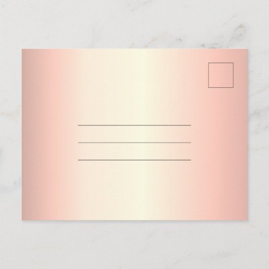 ピンクエレガント金ゴールドフローラキンセアニェラ保存日 ポストカード (裏面)