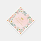 ピンクエレガント金ゴールドフローラキンセアニラパーティー スタンダードカクテルナプキン (角)