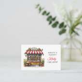 ピンクエレガント金ゴールドフローラケーキベーカリー名刺 名刺 (スタンド正面)