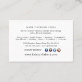 ピンクエレガント金ゴールドフローラケーキベーカリー名刺 名刺 (裏面)