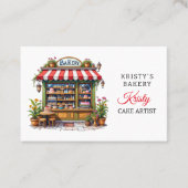 ピンクエレガント金ゴールドフローラケーキベーカリー名刺 名刺 (正面)