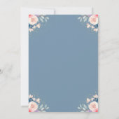 ピンクエレガント金ゴールドフローラバニー顔ベビーシャワー 招待状 (裏面)