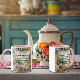 ピンクエレガント金ゴールドフローラローマ聖なる書物、 経典アート マグカップ