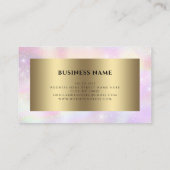 ピンクエレガント金ゴールドホロフェミニングラフィグリッター 名刺 (裏面)