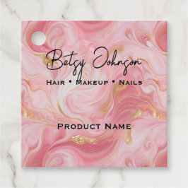 ピンクエレガント金ゴールドホワイトマーリング製品ラベル フェイバータグ